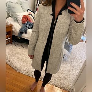 Zara Grey/White size S blazer trench coat